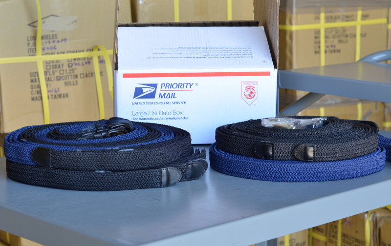 4 layers of stretch belts fit in a large box