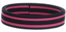 1-1/4" black and fuchsia striped acrylic webbing