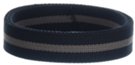1-1/4" black and gray striped acrylic webbing