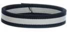 1-1/4" black and white striped acrylic webbing