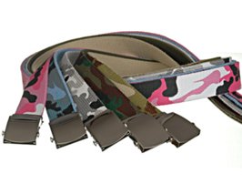 five cotton camouflage canvas military belts