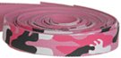 camouflage print on pink webbing straps