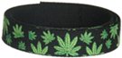 jumbled green marijuana leaves on black webbing