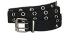 black double eyelet canvas belt