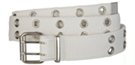 white double eyelet canvas belt