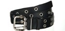 black double eyelet PVC belt