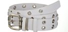 white double eyelet PVC belt