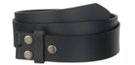 black 1-1/2 inch solid leather belt straps