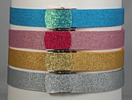 glitter web belts and buckles
