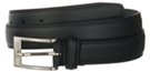 black lambskin embossed leather dress belt with nickel polish buckle