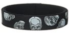 jumbled graveyard skulls on black webbing