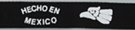 "Hecho en Mexico" and eagle on black webbing