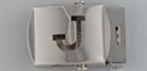 nickel polish military-style buckle with cut-out initial "J"