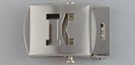 nickel polish military-style buckle with cut-out initial "K"