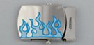 blue flame decal military-style buckle