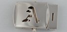 nickel polish military-style buckle with cut-out initial "A"