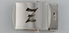 nickel polish military-style buckle with cut-out initial "Z"