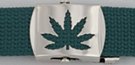 cut-away marijuana leaf nickel polish buckles
