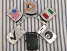 selection of military buckles with designs