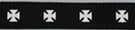 white iron crosses on black webbing
