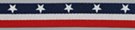 white stars on red, white and blue webbing