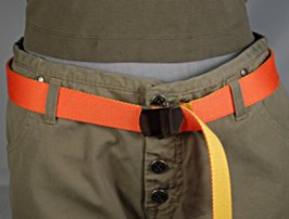 reversible web belt with long overhang