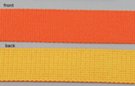 reversible webbing, orange outside and yellow inside