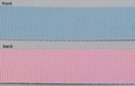 reversible webbing, powder blue outside and pink inside