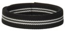 black, charcoal gray and white striped 1-1/4" webbing