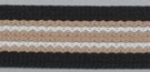 black, khaki and white striped 1-1/4" webbing