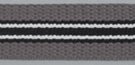 charcoal gray, black and white striped 1-1/4" webbing