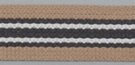 khaki, charcoal gray and white striped 1-1/4" webbing