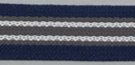 navy blue, gray and white striped 1-1/4" webbing