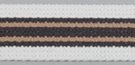 white, charcoal gray and khaki striped 1-1/4" webbing