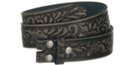 black embossed western leather snap buckle belt straps
